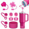 FOSFUKEER Set di accessori Stanley Cup, include 6 tappi in silicone a prova di perdite, 2 cannucce, 1 custodia in silicone per Stanley Cup 1,2 l e 850 ml, tazze non incluse (fucsia)