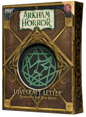 Asmodee Arkham Horror Lovecraft Letter, Juego de Cartas de Deducción y Riesgo en el Universo de Cthulhu, Sistema Love Letter, A Partir de 14 Años, 2-6 Jugadores, 30-45 Minutos por Partida, Español