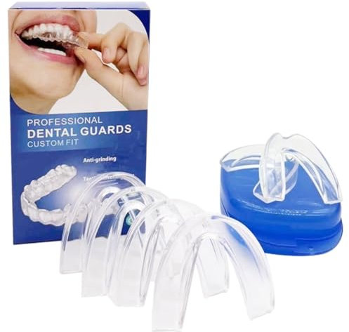 TOEECY 6 Pièces Protègedents Thermoformable Anti Bruxisme Gouttière Dentaire Transparente Protection Nocturne Adaptable Plusieurs Tailles