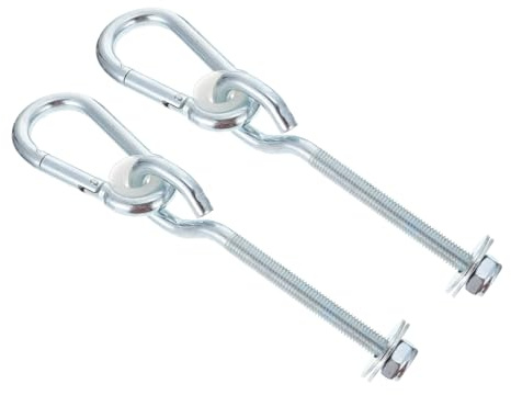 Crochets Mousquetons Pivotants pour Balançoire, Kit Suspendu Robuste | Lot de 2 Pièces, Usage Jardin Extérieur, Fer Zingué Argenté, pour Chaise Suspendue et Paquet de Sable