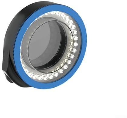 Sorgente luminosa per microscopio a LED a doppia polarizzazione con 32 lampadine, luminosità regolabile e polarizzatore, per la maggior parte dei microscopi, colore: nero/blu