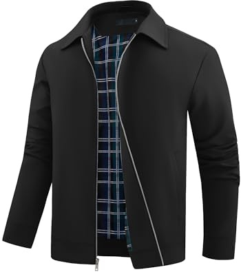 Autsel Mens Lightweight Bomber Jackets Casual Windbreaker Zip Pockets
