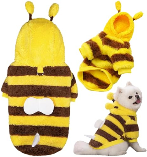 Felpa con Cappuccio per Cani, Costume da ape per Cane, Costume Felpa Maglione Cappotto, Divertenti Felpe con Cappuccio per Animali, per Cani di Piccola Taglia Media