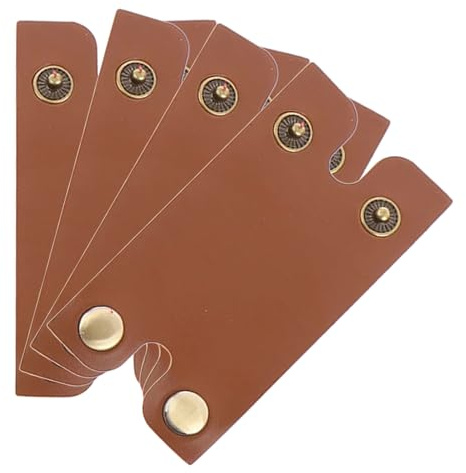 FIXOSHEE 4Pcs Manual Safety Head Covers Brown Leather Protective Sheaths for Double Edge for Men’S Shaving Accessories and Blade Protection