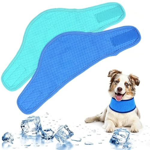 Dog Cooling Bandana, 2 Pack Chill Out Dog Bandana Instant Cool Pet Scarf, Outdoor Ice Collar Cooler Summer Essential, Prevent Sunstroke for Small Medium Large Breeds