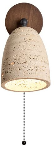 Industriell stil Vägglampa med ett huvud, E26 ljuskälla Gul travertinvägglampa, infälld dragkedja, Väggmonterad belysningsarmatur for matsal i sovrummet
