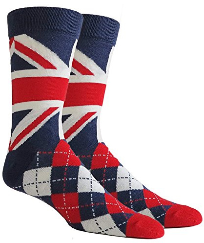 Cotton Rich Socks Mens Union Jack UJ British Flag s Size: UK 7-11, US 8-12 and EU 41-46 London Souvenir