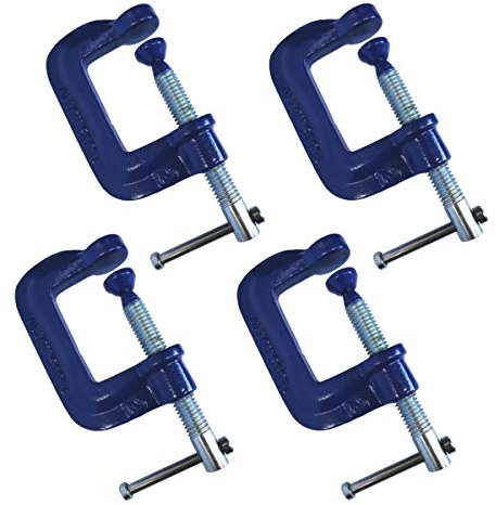 4Pc G Clamp Set 50mm (2) Small Heavy Duty Screw C Clamps for Wood & Metal Work
