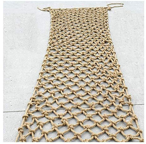 XHP Jute Netting Kids Balcony Net Protection Fence Decor plant Climbing Woven Rope 6MM Truck Cargo Trailer Nets for Cats Outdoor Patios Railings Stairs Playground Backyard Indoor