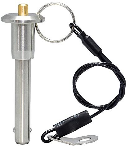 AUZHU- PLB- Metrik-Edelstahl-Kugelsperrbolzen Steckbolzen Positionierstifte Federstifte Schnellverschlussstifte mit Druckknopf Indexierstifte Sicherheitsnadeln Dübel Größe: M 8 mm - L 40 mm