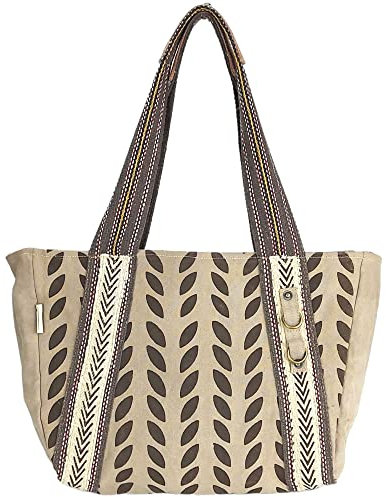 Sunsa Damen Handtasche. Braune Shopper in Vintage Stil. Schultertasche aus Canvas. Große Vegane Tasche Geschenk für Frauen