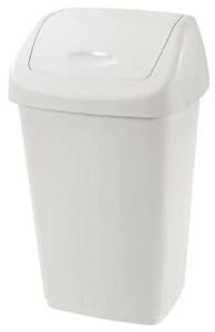 La zappa Bidone Grace per immondizia con coperchio basculante (50 lt - 40.5 x 32 x 65.5 cm, Panna)