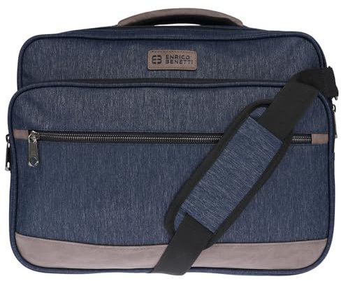 Christian Wippermann XXL Herren Umhängetasche Flugbegleiter Tasche Messenger Arbeitstasche 17 Zoll Laptoptasche Schwarz Blau