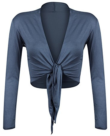 Glamexx24 Dam Kort Jacka Bolero Kofta Elegant Kvällsbolero för Bröllop Långärmad, Jeansblå, L/XL