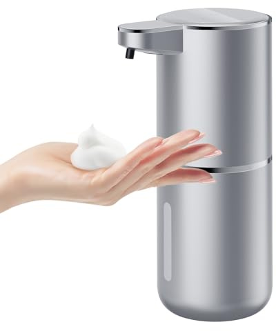 Wisekoti P11 Premium Space Gray Automatic Foaming Hand Soap Dispenser Touchless, Rechargeable Hand Foam Soap Dispenser for Bathroom and Kitchen