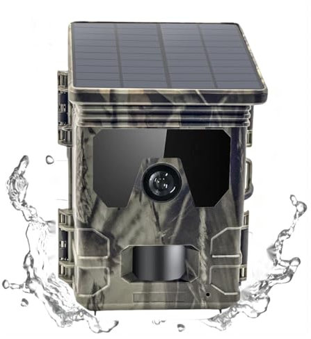 LMHOME Solar Wildkamera 4K/1520P 30fps 50MP mit 940 nm No Glow Infrarot LEDs, Bewegungsmelder Nachtsicht, IP66 Wasserdicht für Wildtierbeobachtung & Heim Sicherheit