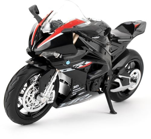 imtfzct 1/12 HP4 Motorrad Modellauto, Spielzeugmotorrad mit Sound und Licht, Mini-Motorrad-Rennwagen, Motorradmodell in Sammlerqualität, geeignet für Kinder von 4-7 Jahren (schwarz)