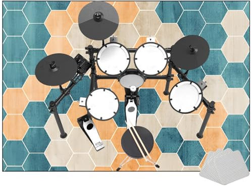 Schlagzeugteppich Schallschutzmatte Drum Rug Matte Schallschutz Akustik Drum Teppich rutschfeste Unterseite Trommelteppich Elektronisches Jazz Schlagzeug Kit Boden Schutzmatte für Studio 140 x 120 cm