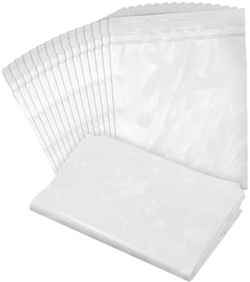 100 Vomit Bags, Travel Sickness Bags for Motion Sickness, Emesis Bags for Car and Air Travel, 19.7 x 30.5 cm PE Material, Ideal for Pregnant Women, Children, and Taxi Drivers(White)