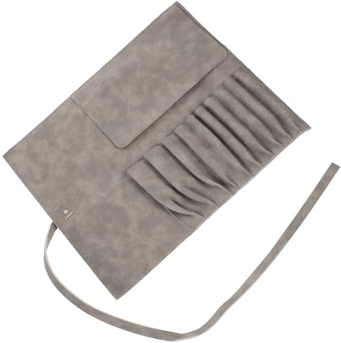 Housoutil Borsa Portaposate da Viaggio Arrotolabile 10 Scomparti Portautensili da Cucina Compatta in Materiale Resistente Grigio per Campeggio Escursioni e Viaggi All’Aperto