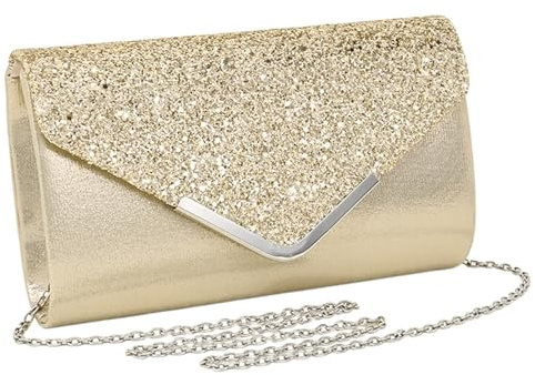HTTDSLF Pochette Donna Elegante, Lucide Paillettes Borse da Sera, Cerimonia Borsa Catena Rimovibile per Tracolla, Borse a Spalla per Ballo di Fine Anno, per Cerimonie, Matrimoni