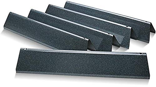 Uniflasy (5-pack porslinsstål grill värmeskyddsplatta smaksättare stänger brännare skydd flamma tamer reservdelar för Weber 46510001, 47510001, 46710001 & Spirit 300, E310, E320, SP310, 7636-serien