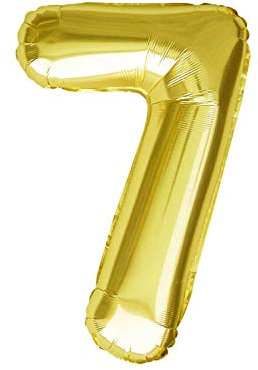 Oblique Unique® Ballon Gonflable avec Chiffre en Or pour Anniversaire ou fête