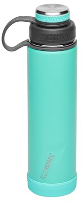 ECOVESSEL Boulder-24oz Triple Insulated Stainless Steel Hot or Cold Drinking Bottle , Aqua Breeze