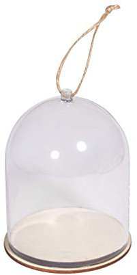 Rayher 46587000 Cloche avec dôme et socle, 9cm ø, 11cm, plastique, à suspendre, Arts Créatifs, Décoration, Cadeau, Noël, Anniversaire, Mariage, Blanc