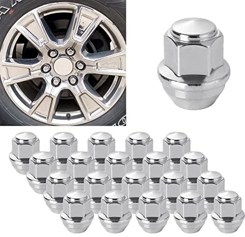 GOYADA 20 Pcs M12x1.5 Lug Nuts 19mm Hex, Chrome Fusion Transit Wheel Nuts, Fiesta Alloy Compatible For Ford Forester, Focus, Mondeo, Impreza, Sedan