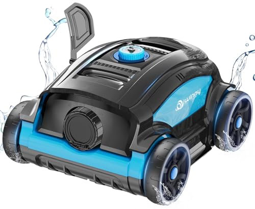 Poolroboter Akku für 130 Mins Reinigung，Poolsauger Kabellos mit LED-Indikator, Dualer Motor, Reinigungsbürste für den Boden, Automatische Poolreiniger für Pool bis zu 100 m² WINNY POOL CLEANER