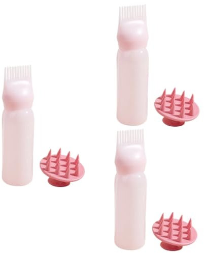 FRCOLOR Kit De Soins Capillaires 6 Pièces Peigne À Racines Bouteille Avec Applicateur À Pression Peigne De Massage Pour La Coloration Et Le Coiffage Des Cheveux