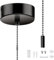 Bathroom Light Pull Cord and Fitting Kit, Pull Cord Light Switch Bathroom with 150cm Chain Kit, Shower Pull Cord Switch, Black Pull Cord Light Switch for Bathroom Chandeliers Accessories