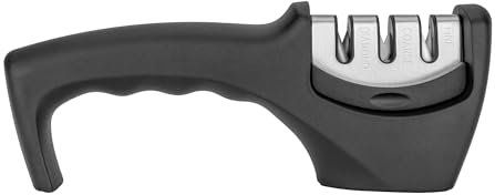 Cuperinox Affilacoltelli | affilatore di coltelli | Knife Sharpener | Affilacoltelli 3 in 1 professionale per cucina con scatola e sistema antiscivolo | affilacoltelli professionale