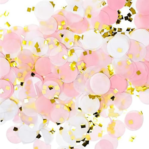 FENQURO 50g decoration table anniversaire, deco table anniversaire, Confettis Rose Gold Papier de Soie Rose Décoration de Table pour la décoration de Table de fête d'anniversaire Femme Fille Enfant