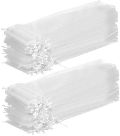 SAFIGLE Paquet en Organza Lot de 100 Pochettes à Cordon de Serrage pour Éventails Disponibles Paquet Réutilisables Organisateurs de Fête pour Mariages et Événements