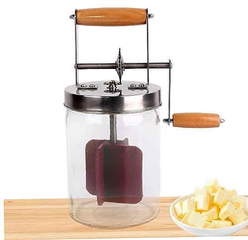 Butter Churner - Tarro de mano para mantequilla casera fresca, fácil de usar, herramienta de cocina duradera para amantes de la mantequilla