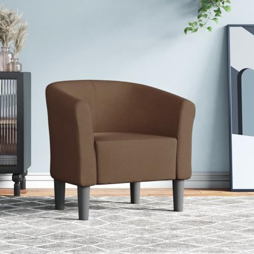 QJBSAVVA Fauteuil club/fauteuil d'accent moderne en tissu marron avec rembourrage confortable pour salon, chambre à coucher et bureau 70 x 56 x 68 cm robuste et durable