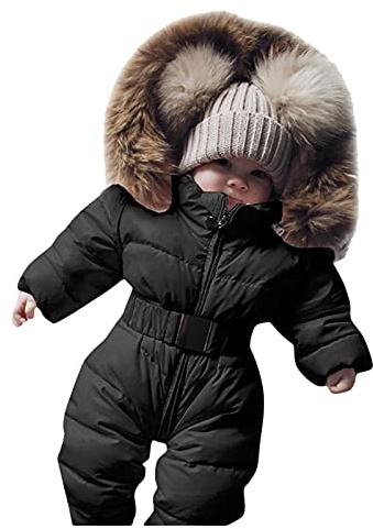 Generisch 2026 Con Traje De Nieve Infantil Chaquetas Abrigo Bebé Mono Cálido Ropa Exterior Chaqueta, Negro , 18-24 meses
