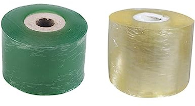 CIYODO Ruban De Greffage Auto-adhésif 2 Pièces 3 Cm Jaune Et Vert pour Arbres Fruitiers Et Plantes, Film Extensible Flexible Imperméable pour Greffage Et Bourgeonnement en Jardinage
