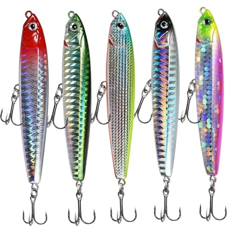 Celuicion Leurre Stick Plongeant - Kit Leurre Dur Plongeant Longue Distance | Hameçons Réalistes Matériel Long Lancé Petit pour Truite Perche Rivière Lac Mer Bord Bateau Kayak Étang Pêcheur Débutant