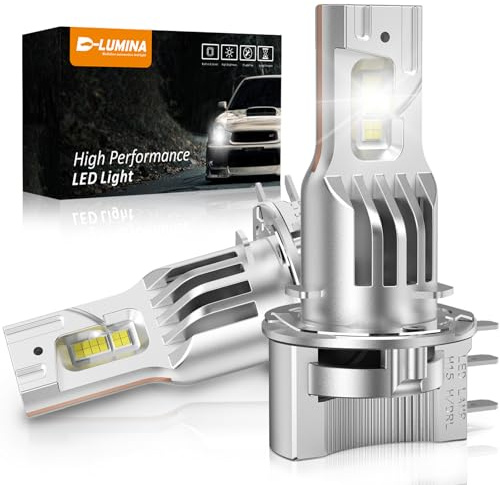 D-Lumina Ampoule H15 LED Canbus, 120W 20000LM 6500K, Anti-Erreur, Feux de Route Blancs Super Brillants et Feux de Circulation Diurnes, avec Effet de Refroidissement par Ventilateur, 2 Paquet