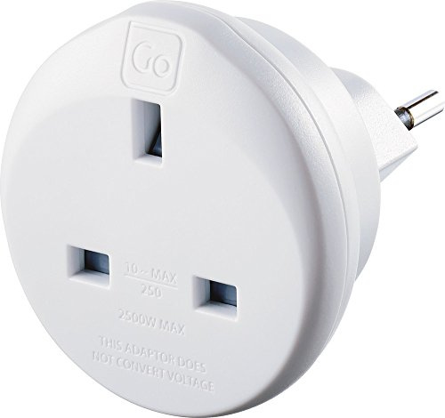 Go Travel UK to Swiss Earthed Compact Travel Adaptor (Adapter Ref 534.101)