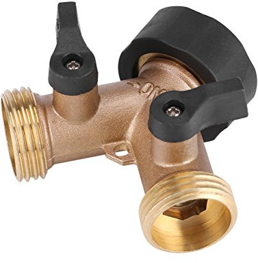 Y-kontakter med TOPINCN-adapter Vattenkranadapter Mässingskontakt Slang 2-vägs Y-form 3/4 för trädgårdsvattning (europeisk standard 3/4)