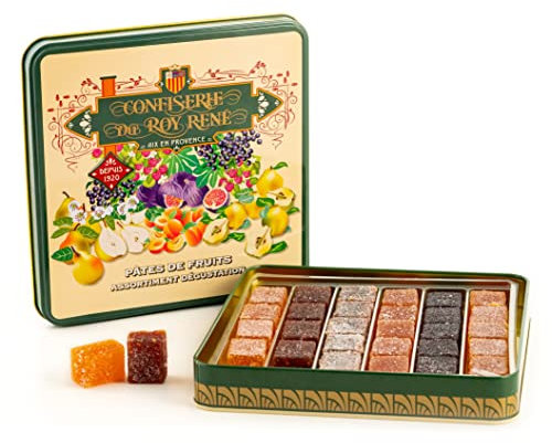 LE ROY RENÉ Epicerie Fine – Pasta de fruta: (juego de 1, 30 pastas de frutas Surtido Tradition – Caja de metal 360 g)