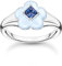 THOMAS SABO Damen Ring mit Blauer Blume Silber 925 Sterlingsilber, Kaltemail TR2433-496-1