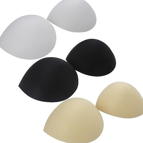 EMDOMO Abnehmbare BH-Pads Einlagen Große Größe BH Pads Frauen Halbrund Dicke Kissen Sport Cups BH Einsatz für Bikini Top Badeanzug (3 Paar)