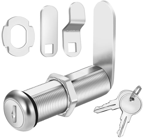 Cylinnda Extra-Long Cam Locks, 2-1/8 Inch, Keyed Alike, Set of 2 for Thick Drawers & Cabinets, Zinc Alloy