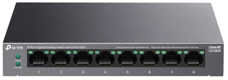 TP-Link Switch Ethernet desktop Gigabit a 8 porte con PoE+ a 8 porte, budget PoE da 62 W, ripristino automatico PoE, plug & play, involucro in metallo, ideale per sorveglianza IP e sicurezza di rete