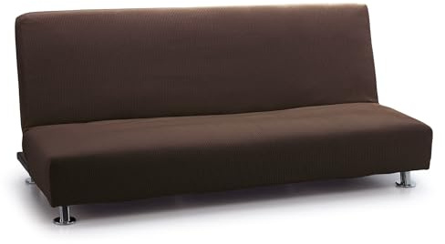 FAVERTI® Copridivano elasticizzato per divano letto a tre posti, modello reale, marrone, fodera per divano per letto universale, protezione di qualità in tessuto jacquard con tocco di cotone